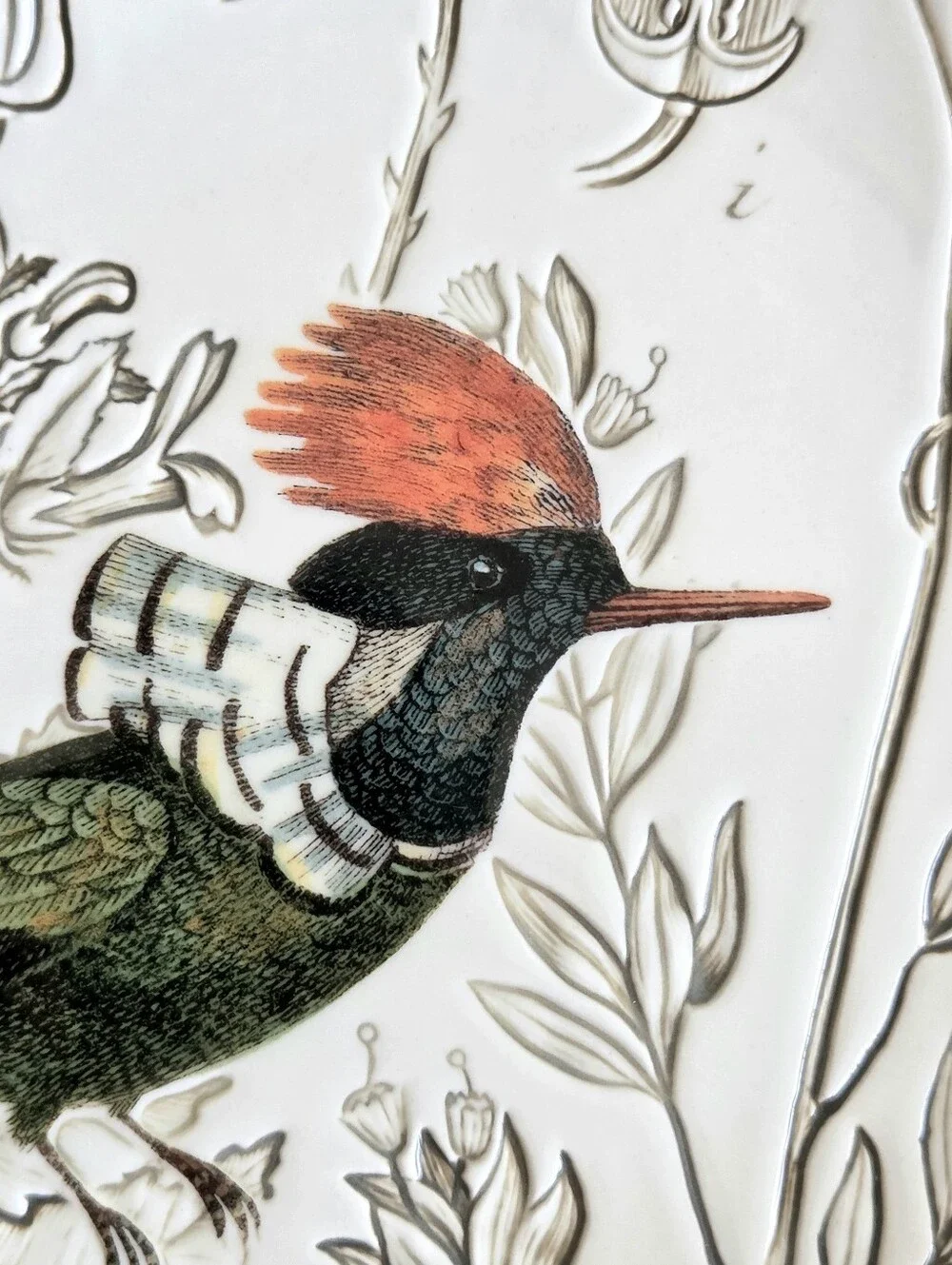 Pottery Barn Tufted Coquette Bird Salad Plate Discontinued Replacement Plate
